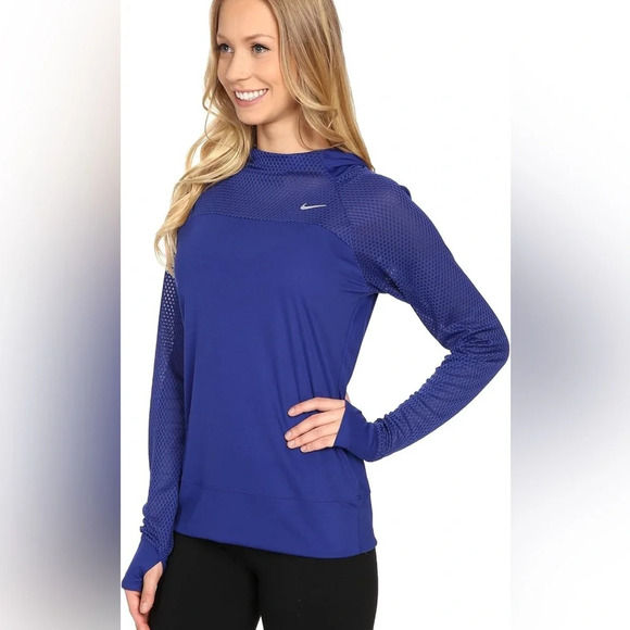 Women’s Nike Run Fast Hoody Blue Size small - Picture 2 of 3